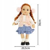 Urocza Lalka Bobas 36cm Dzidziuś z Długimi Włosami Warkoczyki w Ubranku
