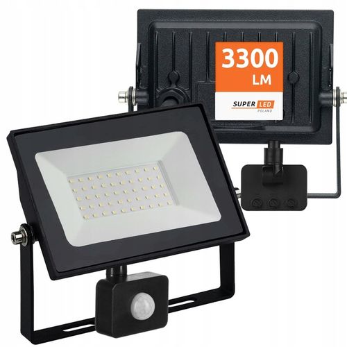 Halogen Naświetlacz LED 30W 3300 lm IP65 czujnik ruchu SUPER MOCNY na Arena.pl