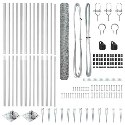 Ogrodzenie z słupkami Srebrny 1.2 x 10 m Stal pokryta PCV na Arena.pl