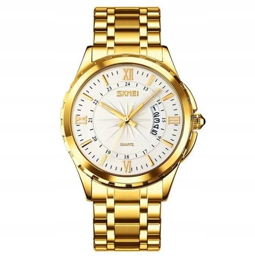 Zegarek męski bransoleta srebrny złoty czytelna tarcza datownik na Arena.pl