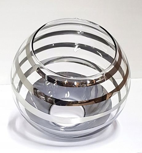 Klosz SZKLANY do lamp na E27 Kula paski chrom na Arena.pl