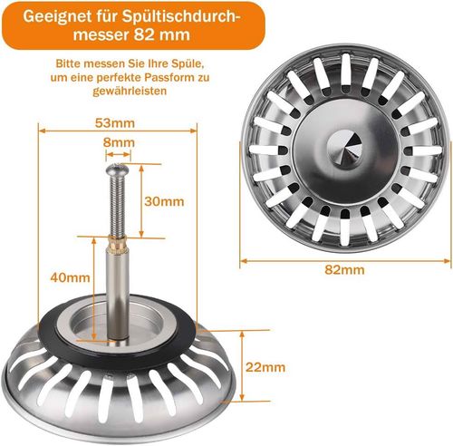 Filtr Sitko Korek Odpływowy do Zlewu 82 mm na Arena.pl