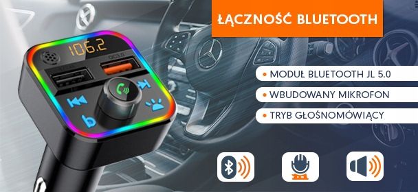 Transmiter FM Bluetooth USB microSD zdjęcie 5