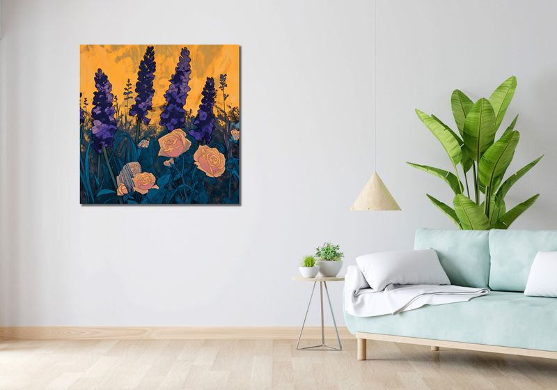 Obraz 90x90cm Złoty Ogród zdjęcie 2