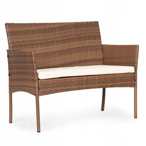 ZESTAW MEBLI OGRODOWYCH Z TECHNORATTANU ŁAWKA STÓŁ KRZESŁA BRĄZ MultiGarden na Arena.pl