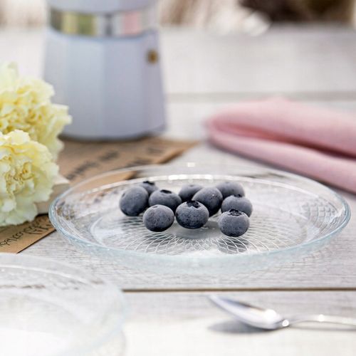 Szklane TALERZYKI Deserowe NA CIASTO Przekąski 4x17 cm Przezroczyste na Arena.pl