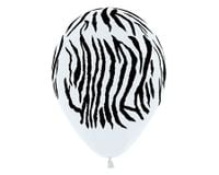 Balony lateksowe zebra paski biały, 30 cm 3 szt.