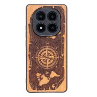Drewniane Etui Bewood do Xiaomi Redmi Note 14 Pro 5G RÓŻA WIATRÓW MERBAU