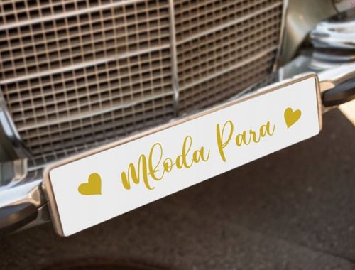 TABLICA ŚLUBNA ślubne tablice samochód x2 PARA MŁODA białe NIEPRZEMAKALNE na Arena.pl