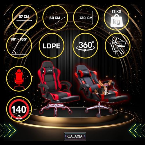 FOTEL GAMINGOWY BIUROWY Obrotowy Z Podnóżkiem Kubełkowy Krzesło Gamingowe na Arena.pl