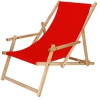 Leżak ogrodowy składany impregnowany z podłokietnikami czerwony