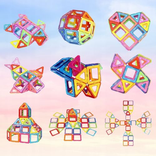 KLOCKI MAGNETYCZNE KONSTRUKCYJNE DUŻE PANELE 3D UKŁADANKA DLA DZIECI 134 el na Arena.pl