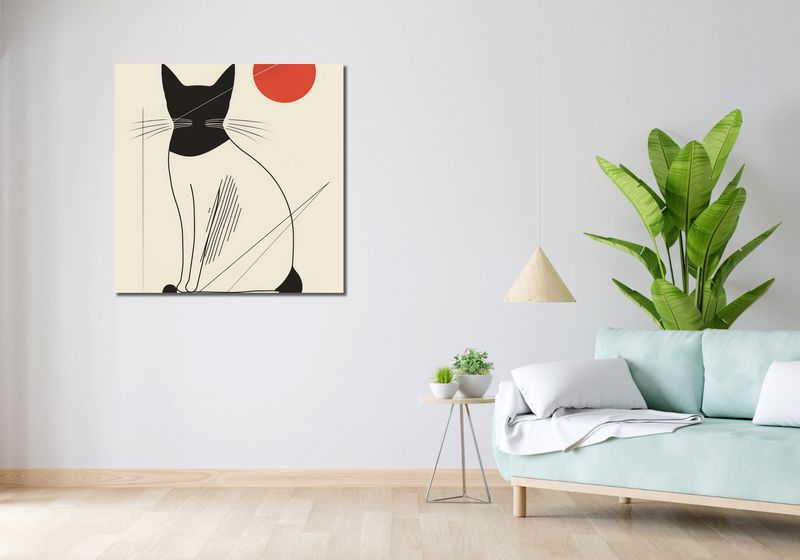 Obraz 90x90cm Czerwony Krąg zdjęcie 2