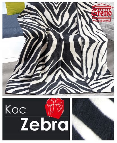 Koc Glamour Zebra 150x200 Greno na Arena.pl