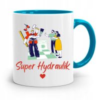 Kubek Błękitny Prezent Dla Hydraulika Super Z Nadrukiem Ze Zdjęciem