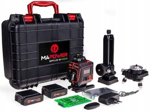 LASER KRZYŻOWY POZIOMICA LASEROWA 360 PŁASZCZYZNOWA LASER ZIELONY + na Arena.pl