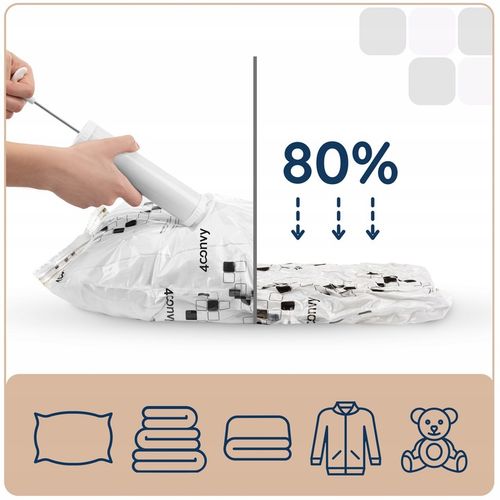 4CONVY Worki próżniowe na pościel ubrania odzież 12szt ZESTAW POMPKA na Arena.pl