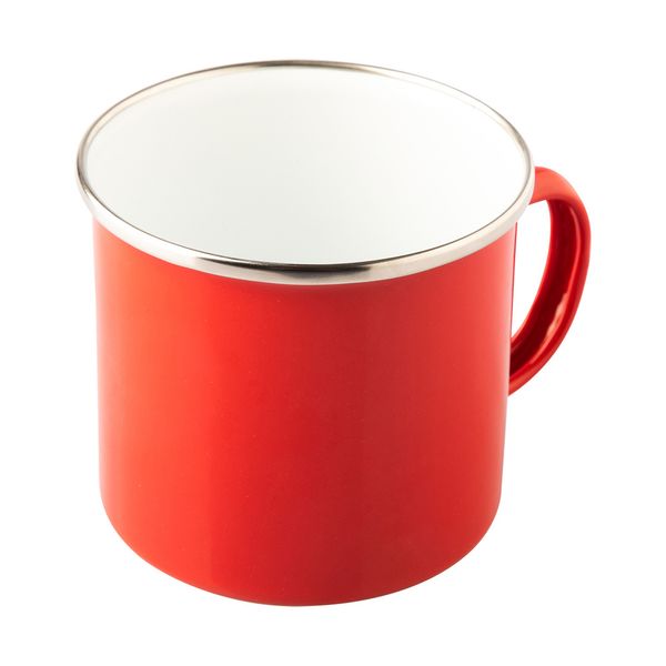 Kubek emaliowany Oldschool 500 ml, czerwony zdjęcie 1