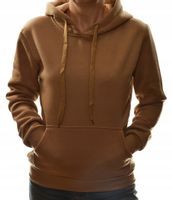 Damska bluza dresowa kangurka z kapturem XL brąz