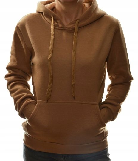 Damska bluza dresowa kangurka z kapturem XL brąz zdjęcie 1