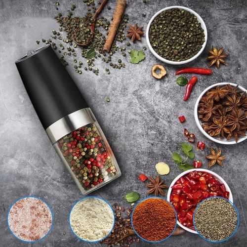 ELEKTRYCZNY MŁYNEK DO PIEPRZU ZESTAW 2 SZT MŁYNKÓW DO SOLI I PIEPRZU, Z LED na Arena.pl