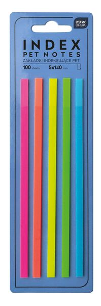 ZAKŁADKI INDEKSUJĄCE PASKI 140MM PET NEON INTERDRUK zdjęcie 1