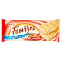 Familijne Wafle o smaku truskawkowo-śmietankowym 180 g