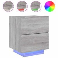 Szafka nocna z LED, szary dąb sonoma, materiał drewnopochodny