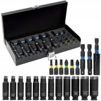 HOGERT ZESTAW NASADEK I BITÓW UDAROWYCH 4 MM - 13 MM, 21el.KASETKA HT1S804
