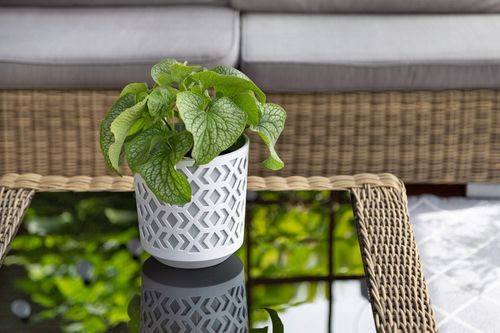 Doniczka AZTEK 14 h15 k-Czarny + w-Złoty Jasny na Arena.pl