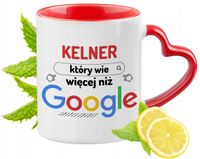 Dla Kelnera Kubek Czerwony Z Uszkiem W Kształcie Serca Na Prezent