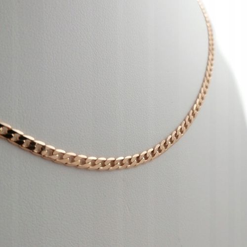 ŁAŃCUSZEK ZŁOTY DAMSKI PANCERKA 50cm/3mm STAL CHIRURGICZNA PREZENT DLA NIEJ na Arena.pl