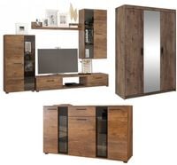 Zestaw meble pokojowe Meblościanka Szafa z lustrem Komoda salon Dąb Lefkas