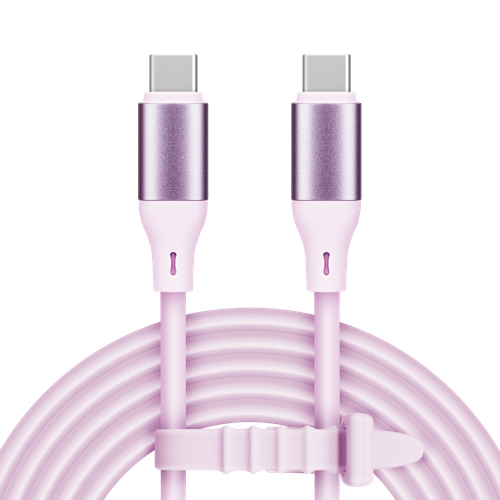 Kabel USB C - USB C 100 W 1 m silikonowy różowy Kruger&Matz Basic na Arena.pl