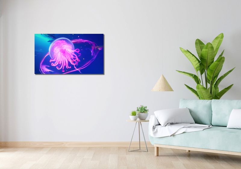 Obraz 90x50cm Neonowa Meduza zdjęcie 2