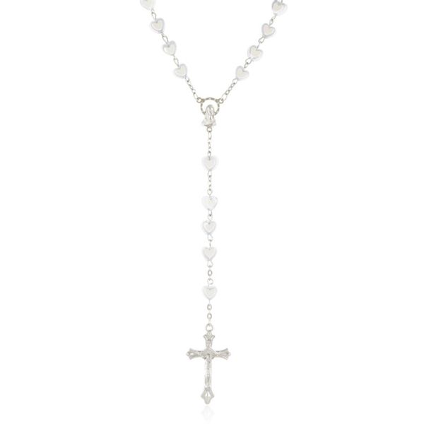 Różaniec białe serduszka zdjęcie 1