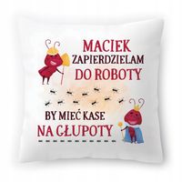 Poduszka Dla Maćka Na Urodziny Ze Zdjęciem Na Prezent Biała 40X40 Cm