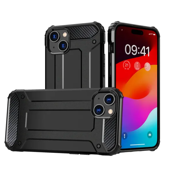 Pancerne etui do iPhone 15 Plus Hybrid Armor - czarne zdjęcie 1