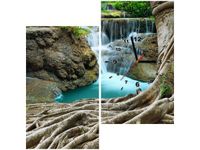 60X60CM ZEGAR NAD WODOSPADEM OBRAZ DREWNO ŚCIAN KWADRAT