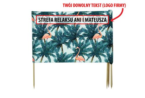 PARAWAN PLAŻOWY Palmy i flamingi z indywidualnym napisem 3 PANELE 63.3 na Arena.pl