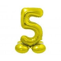 balon foliowy cyfra stojąca 5 złota 72 cm