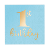 Serwetki 1st birthday niebieskie 10szt