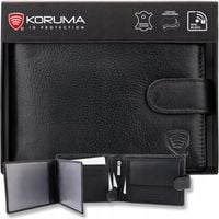 PORTFEL Antykradzieżowy Męski Skórzany Karty Bilon OCHRONA RFID / KORUMA