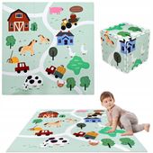 MATA PIANKOWA EDUKACYJNA PUZZLE PIANKOWE 9 EL ULICE FARMA WIEŚ 90X90CM