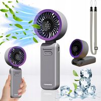 PRZENOŚNY WIATRAK MINI WENTYLATOR BIURKOWY CICHY RĘCZNY 3600mAh 100