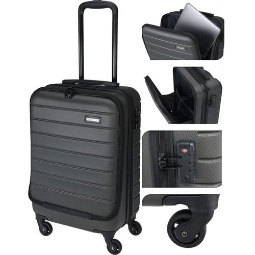 WALIZKA PODRÓŻNA KABINOWA 20 CALI Z KOMORĄ NA LAPTOPA PROWORLD ANTRACYT na Arena.pl