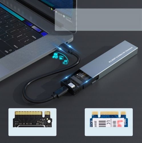 Obudowa na dysk SSD NVME/SATA PCIe M.2 USB-C Gen2 Kieszeń Adapter dysku M2 na Arena.pl