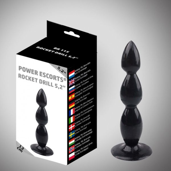 Rocket drill 5,2 inch black big anal plug 5,2 inch / 13 cm zdjęcie 1