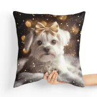 Poduszka Maltańczyk Mały - Poduszka Dekoracyjna Tył poduszki: - Czerwony