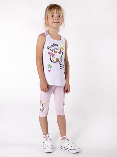 Legginsy dziewczęce getry 3/4 z aplikacją 3D różowe 122-128 YOCLUB na Arena.pl